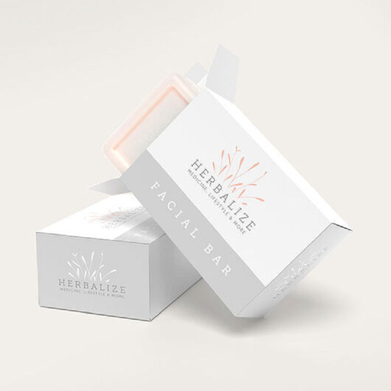Paper box packaging custom cosmetic skin care product soap box white card silver card paper packaging box