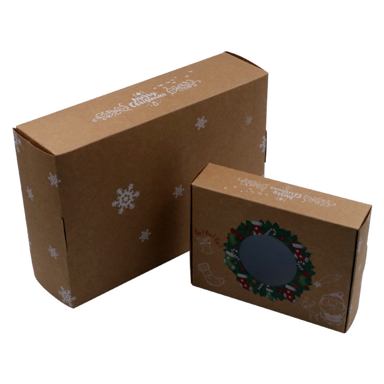European new kraft paper airplane box kraft paper semicolon Christmas box window sticker pvc fruit box gift box