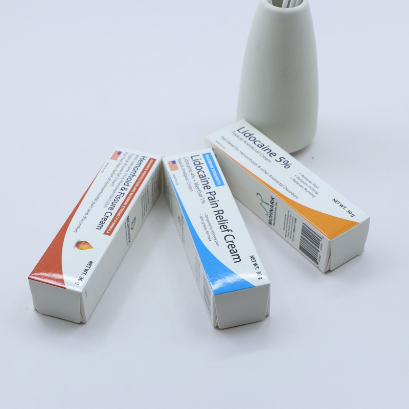 Manufacturer custom design white card folding box health care essence cool buckle bottom box sticker double-sided tape medicine color box customization