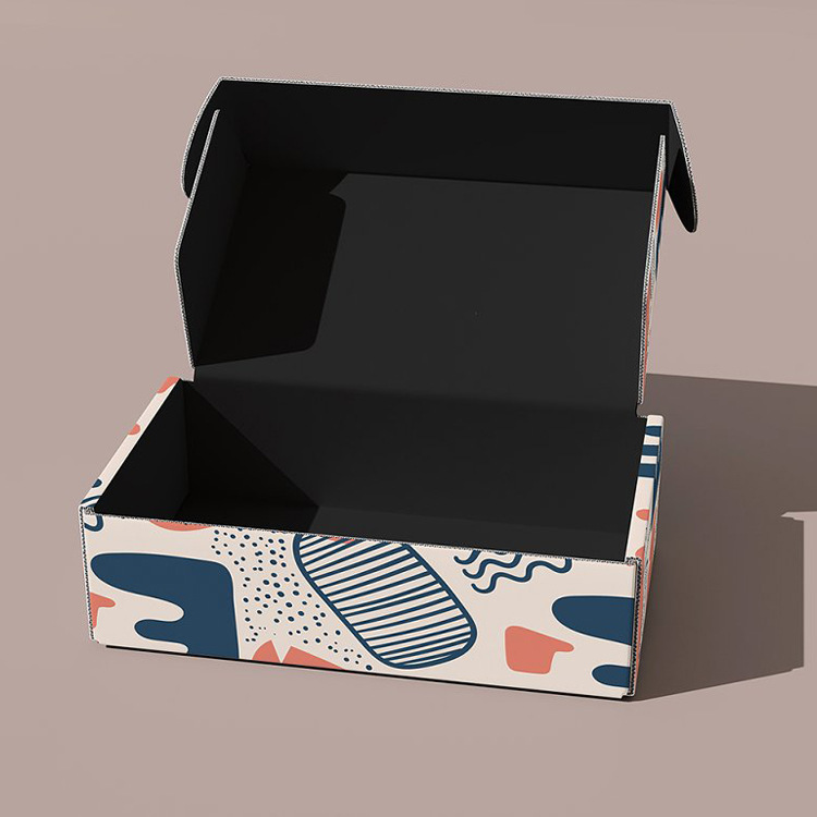 High quality color printing express cosmetics clothing corrugated paper box free design