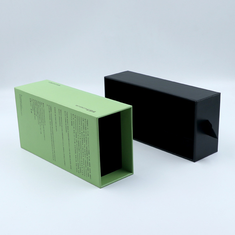Paper box cosmetic lipstick drawer box special paper gray board black hot stamping process mobile phone pull-out gift box