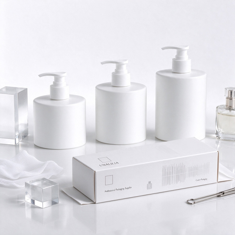 300ml 400ml 500ml HDPE Cylindrical Lotion Pump Bottles