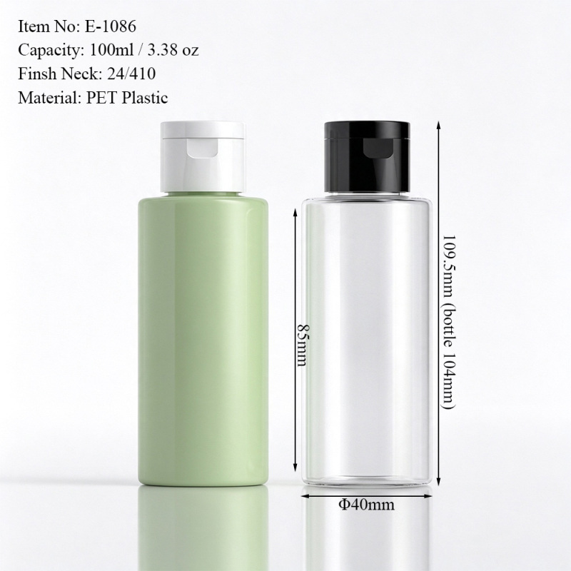 100ml PET Cylindrical Bottle with Flip Top Cap