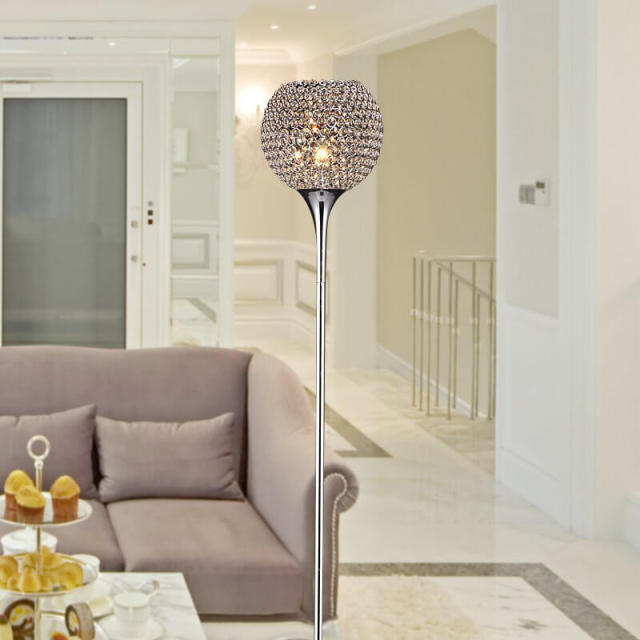 Modern Luxury Elegant Crystal Ball Living Room Floor Lamps Bedroom Floor Lamp Study Room Crystals Floor lights Golden/Silver