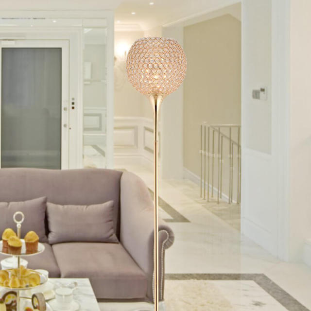 Modern Luxury Elegant Crystal Ball Living Room Floor Lamps Bedroom Floor Lamp Study Room Crystals Floor lights Golden/Silver