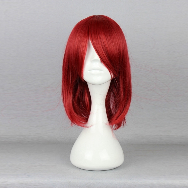 Wine Red Small Roll Lady Wigs Women Cosplay Animation Wig Short Hair