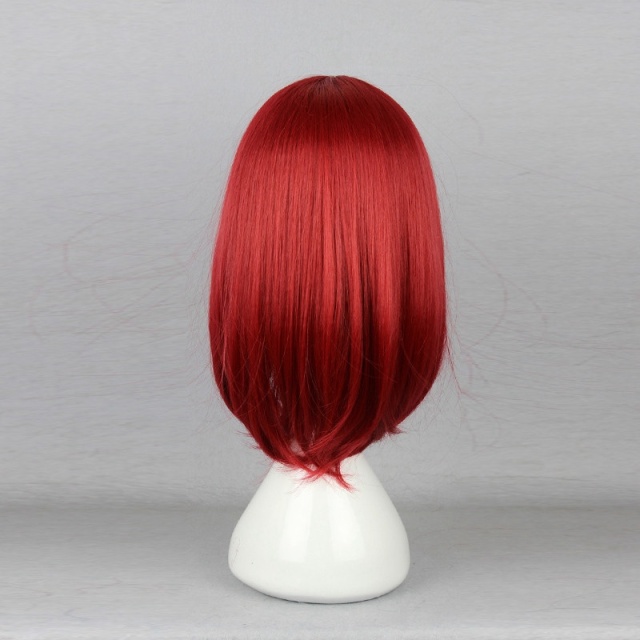Wine Red Small Roll Lady Wigs Women Cosplay Animation Wig Short Hair