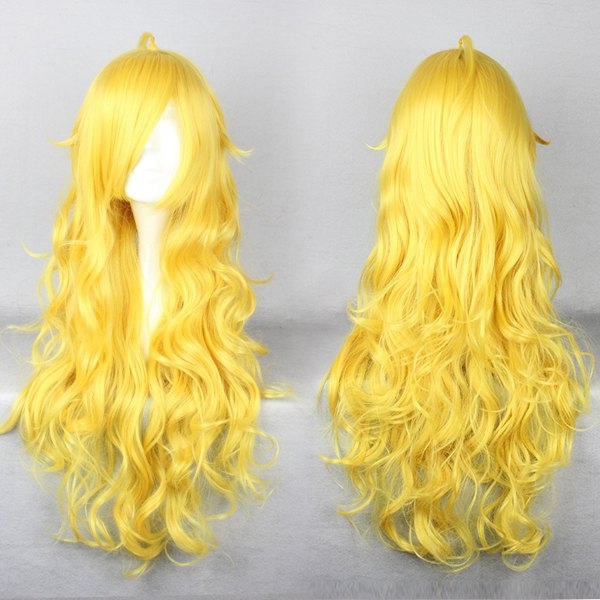 31.49 inch Long Yellow Curly Cosplay Wig Synthetic Curly Hair Wigs