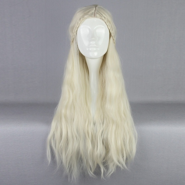 Women Long Curls Cosplay Wig Animation Wigs 29.5 Inch Mixed Color Wigs Game of Thrones Daenerys Targaryen Cos Wig