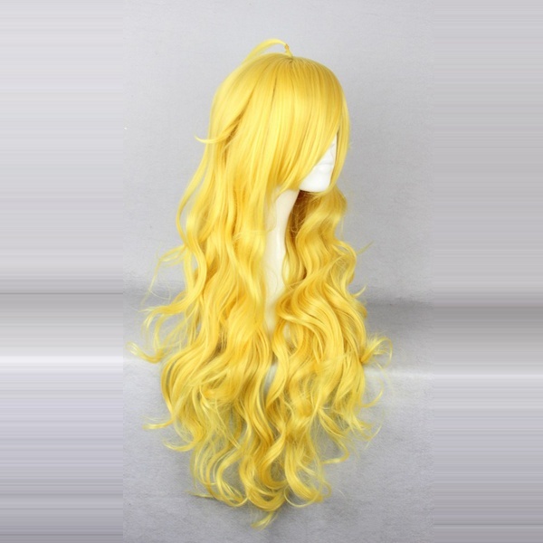 31.49 inch Long Yellow Curly Cosplay Wig Synthetic Curly Hair Wigs