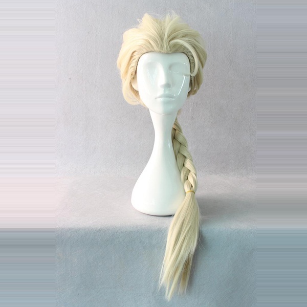 Frozen Princess Snow Queen Elsa Wig Weaving Braid Golden Cosplay Wig Girls Long Wigs