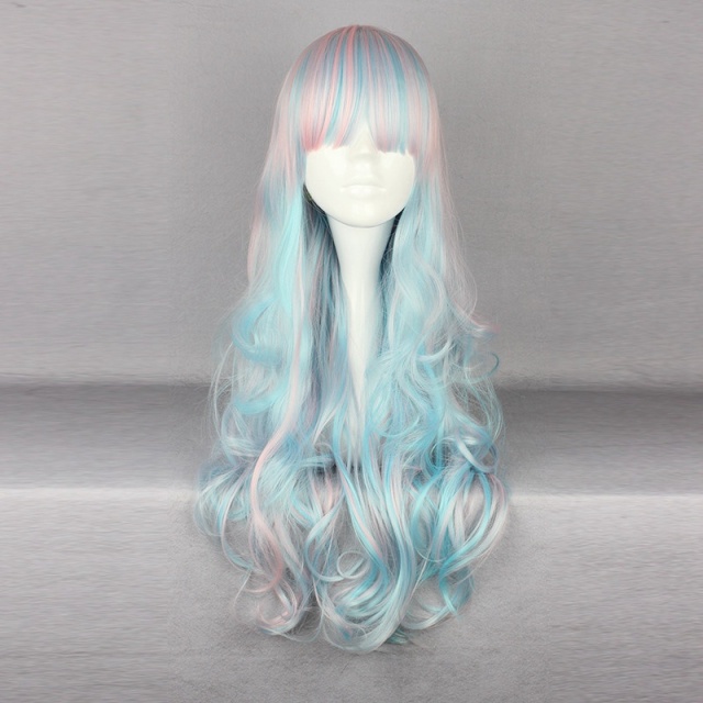 Cosplay Animation Wigs Cute Mixed Color Lolita Waves Curls Wig Women Wigs