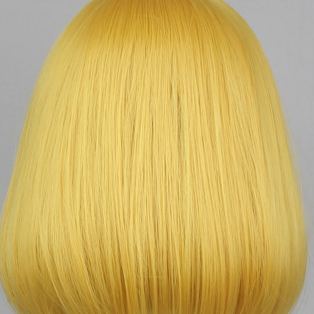 High Quality Women Golden Wavy Hair Wigs Anime Wig Cosplay Short Wigs Prison School midorikawa hana Cos Wig