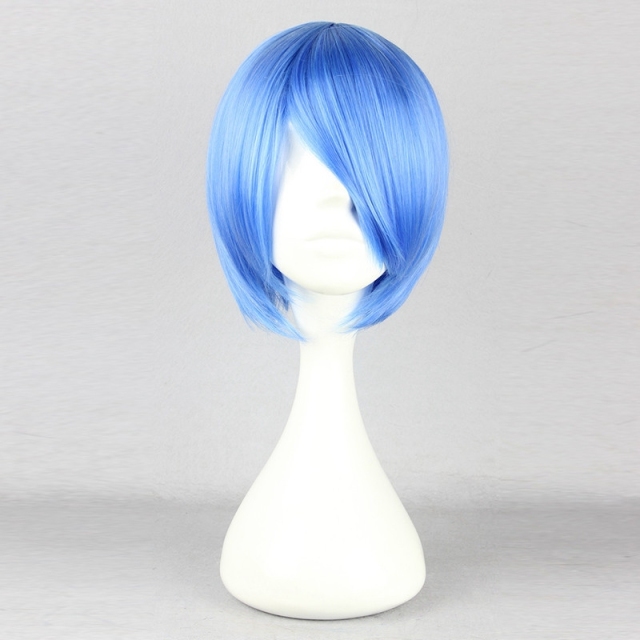 EVA Ayanami Rei Cosplay Wig,High Quality 13.7 Inch Blue Cosplay Wigs Animation Wig For Men Women