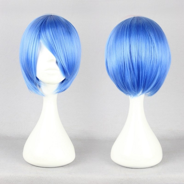 EVA Ayanami Rei Cosplay Wig,High Quality 13.7 Inch Blue Cosplay Wigs Animation Wig For Men Women