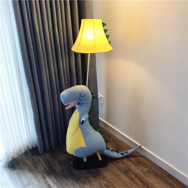 Cartoon Dinosaur Kids Room Floor Lamps Cute Creative Child Bedroom Fabric Floor Light Baby Room Floor Lamp
