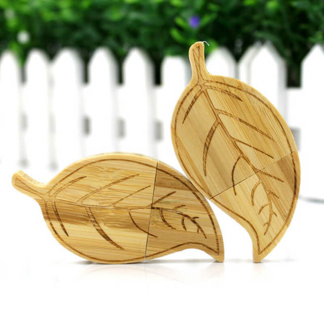 8G Cute Cartoon Wooden Leaf USB Flash Drive DIY Carving  USB Flash Drive Best Friends Gift