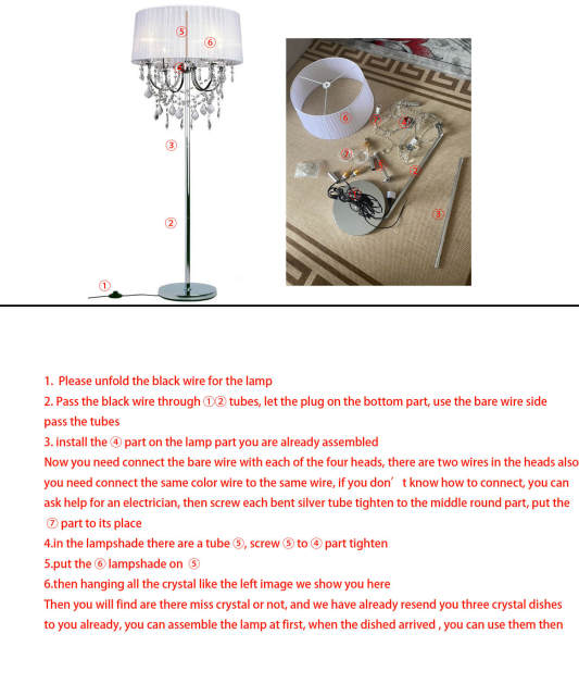 Modern Crystal Living Room Floor Lamp European Fabric Lampshade crystal hanging Bedroom Bedsides crystal Floor Lighting Fixtures