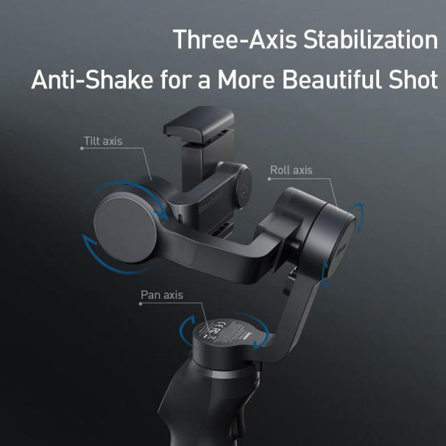 Baseus Handheld Gimbal Stabilizer 3-Axis Wireless Bluetooth Phone Gimbal Holder Auto Motion Tracking for iPhone Action Camera