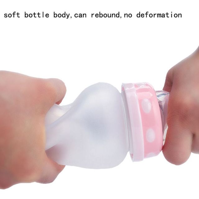 Baby Bottle 180ml Squeeze Type Silicone Food Supplement Feeding Bottle