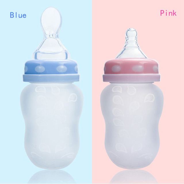 Baby Bottle 180ml Squeeze Type Silicone Food Supplement Feeding Bottle