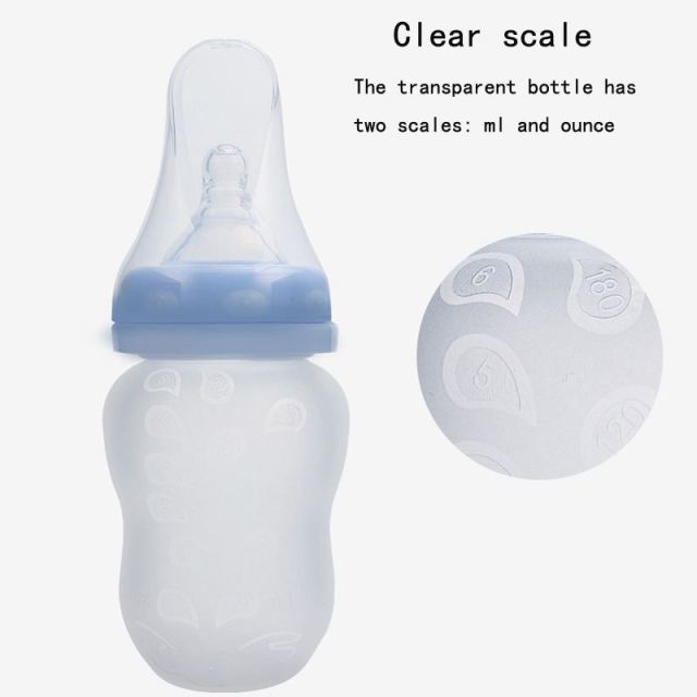 Baby Bottle 180ml Squeeze Type Silicone Food Supplement Feeding Bottle