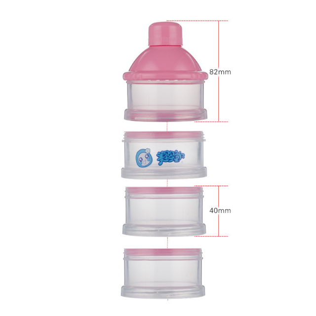 OOVOV Portable Four Grid Milk Powder Bottle Baby Feeding Box Formula Dispenser Food Container Box Kids Toddler Food Storage Box