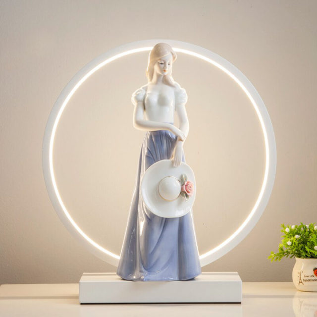 OOVOV LED Eye-Caring Table Lamp 3 Brightness Levels One-Button Control Desk Light for for Living Room Princess Room Bedroom Girls Room