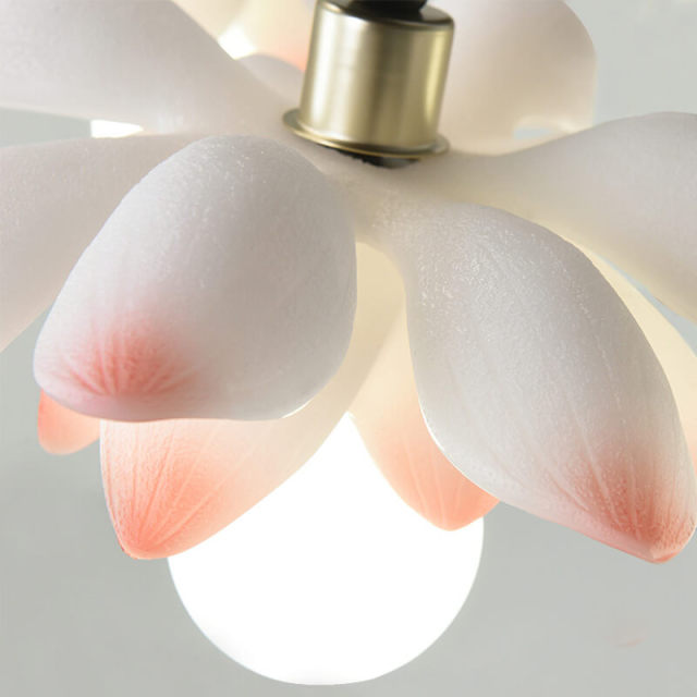 OOVOV Chinese Style Small Pendant Light - 1 Light Lotus Flower Pendant Lighting for Bedroom Study Room Balcony Hallway D12 inch E14 Bulb Socket