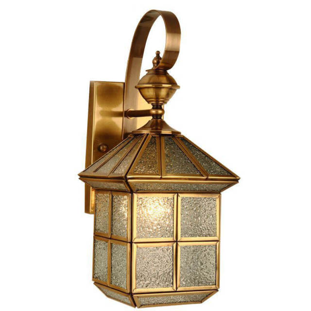 OOVOV Wall Sconces Light Pure Copper Outdoor Wall Lights Fixture Glass Lampshade for Indoor Hallway Balcony Courtyard Garden