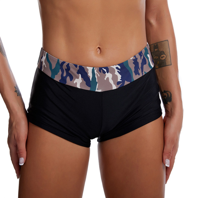 OOVOV Women's Bikini Set,Print Short Sleeve Top and Boyshort Bottom Two Piece Bathing Suits
