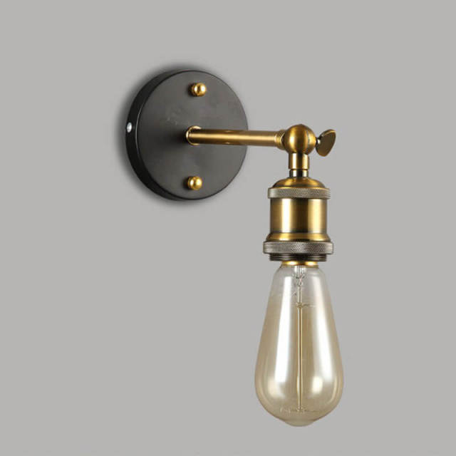 OOVOV Vintage Wall Sconces E27 Base Retro Plating Wall Mount Light Fixture Indoor for Bedroom Living Room Hallway 2 Pack