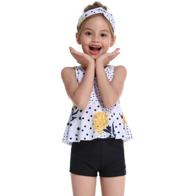 OOVOV Toddler Girls Swimwear Printing Swimsuit Two Piece Tankini Summer Beach Bathing Suit With Boxer Shorts