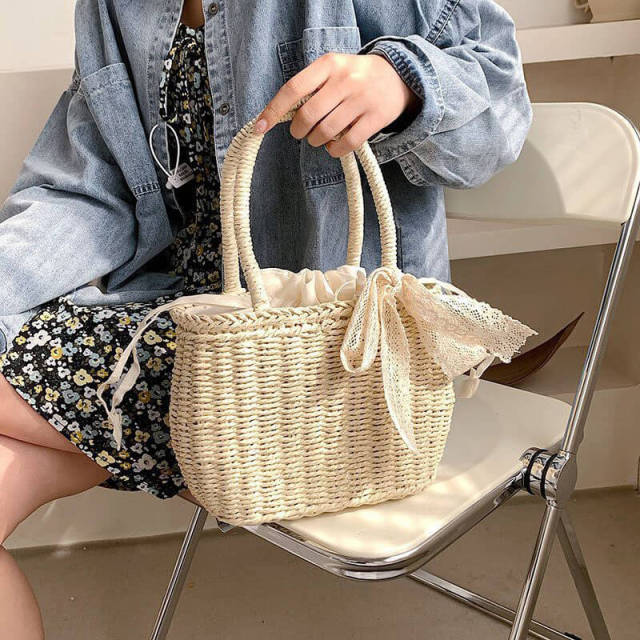 OOVOV Womens Straw Handbag Summer Beach Weave Tote Bag Rattan Leisure Straw Bag