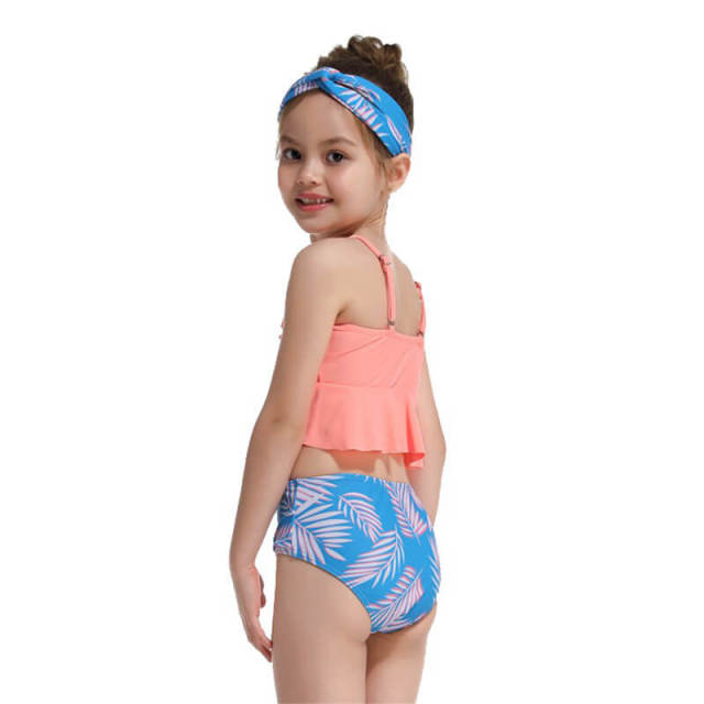 OOVOV Children Swimsuits,Girls Ruffle Sling Tankini Top With Printing Shorts Two Piece Summer Swimwear Bathing Suit