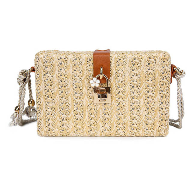 OOVOV Bag For Women,Handwoven Straw Shoulder Bag Straw Clutch Handmade  Summer Beach Straw Crossbody Bag