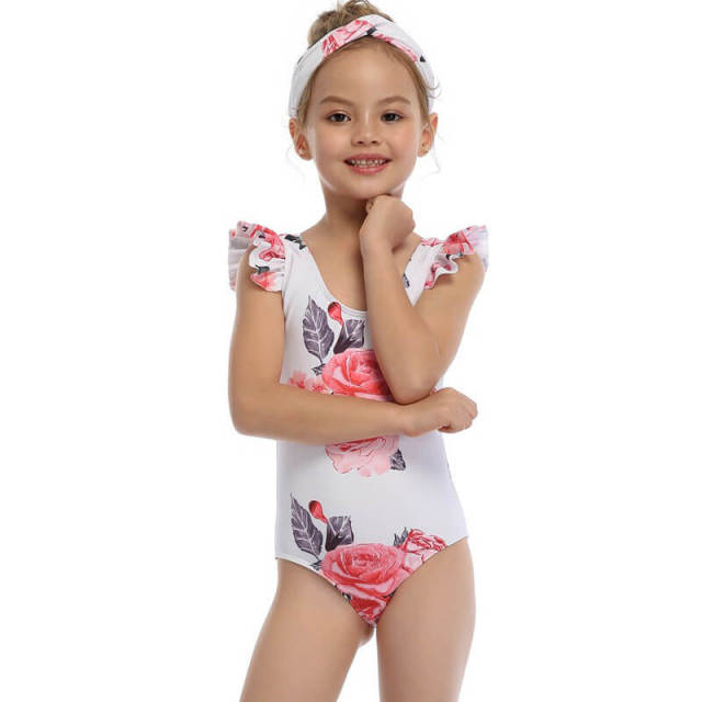 OOVOV Printing Swimsuit For Girls,Ruffle Bathing Suits One Pieces Swimwear 2-15 Years