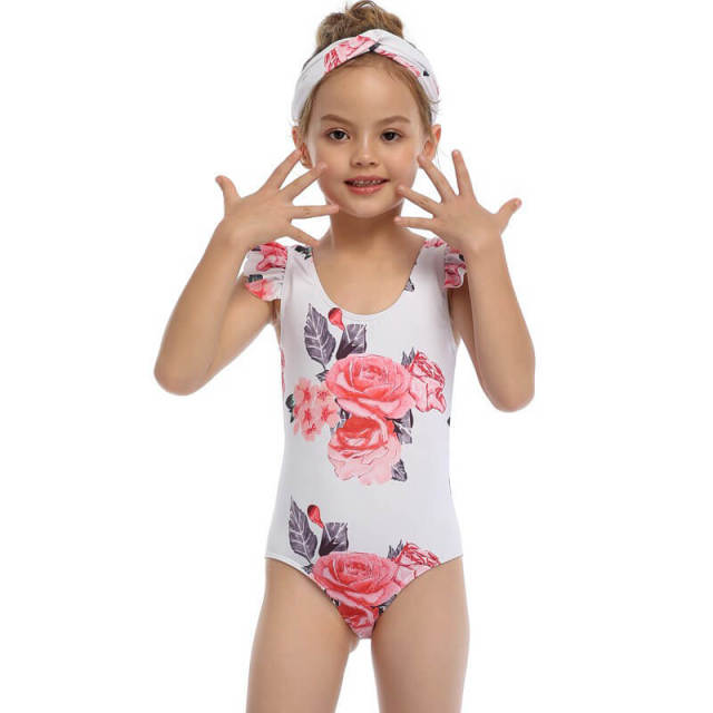 OOVOV Printing Swimsuit For Girls,Ruffle Bathing Suits One Pieces Swimwear 2-15 Years