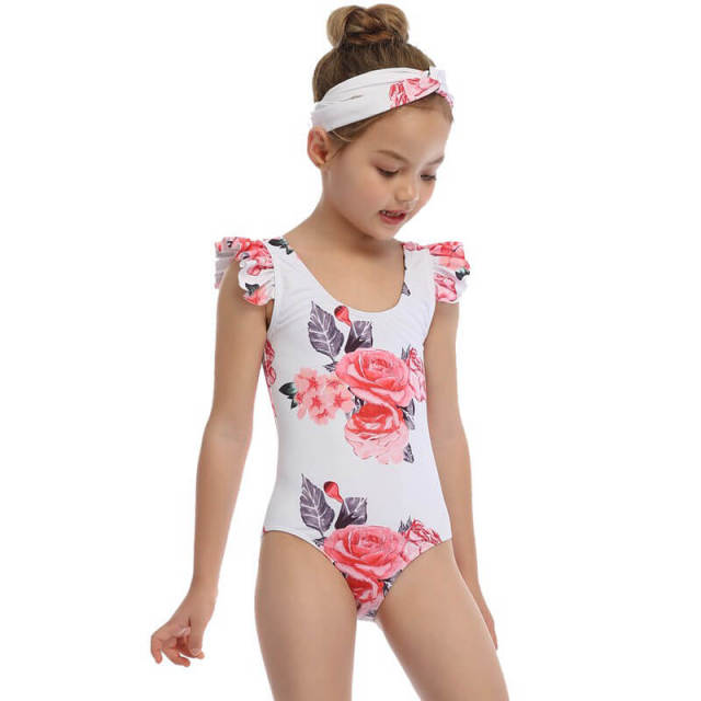 OOVOV Printing Swimsuit For Girls,Ruffle Bathing Suits One Pieces Swimwear 2-15 Years