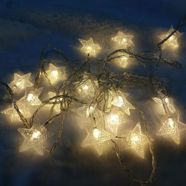 OOVOV 20 LED Star String Lights Fairy Christmas Lights Battery Operated for Indoor   Outdoor Party Wedding and Holiday Decorations Warm White