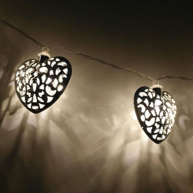 OOVOV 20 LED Love Heart String Lights Christmas Lights Indoor/Outdoor Decorative Light Battery Powered for Patio Garden Party Wedding Decoration