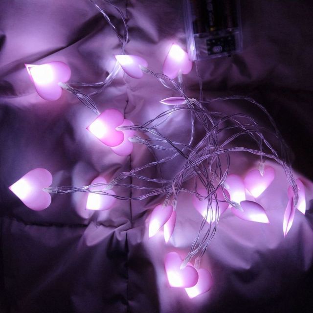 OOVOV Heart Fairy String Lights Valentines Day Decorations Light String for Indoor Outdoor Home Room Wedding Hanging Party Supplies