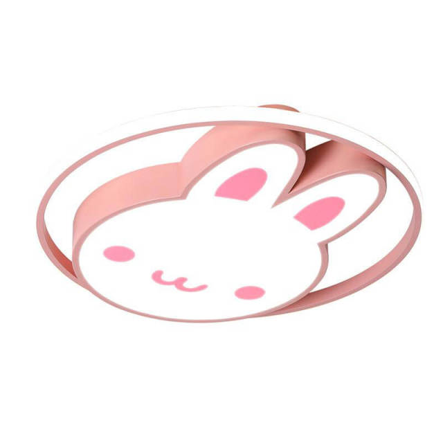 OOVOV Pink Cartoon Rabbit Ceiling Lights Cute Bunny Ceiling Light with LED Light Sources for Baby Room Boy Girl Room Lighting Fixture