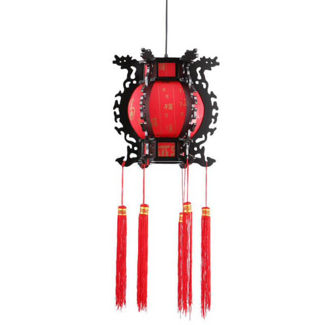 Chinese Style Lanterns Pendant Lamp Classic Wood Pendant Lights Red
