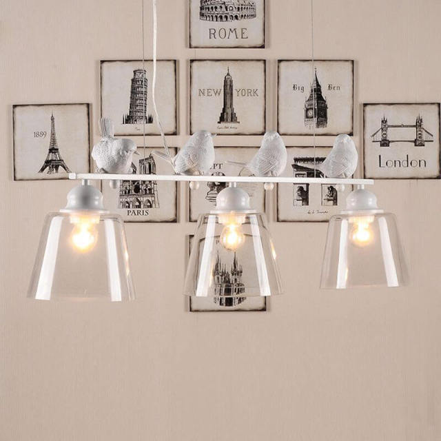 OOVOV White Birds Restaurant Pendant Lamp Nordic Study Room Bedroom Children Room Hanging Lights Chandelier Fixtures