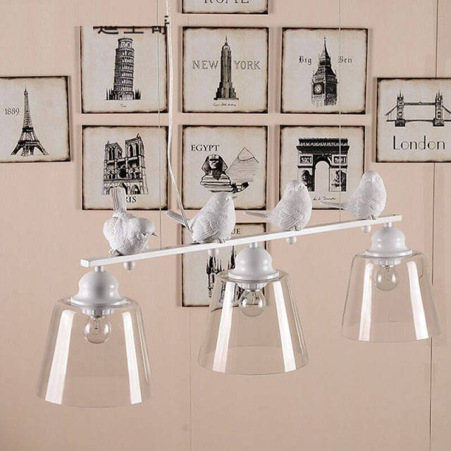 OOVOV White Birds Restaurant Pendant Lamp Nordic Study Room Bedroom Children Room Hanging Lights Chandelier Fixtures