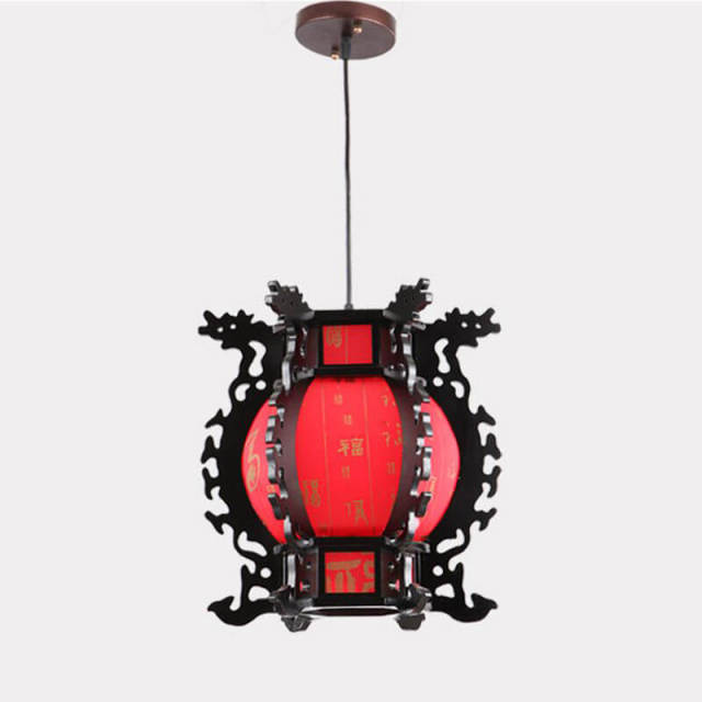 Chinese Style Lanterns Pendant Lamp Classic Wood Pendant Lights Red