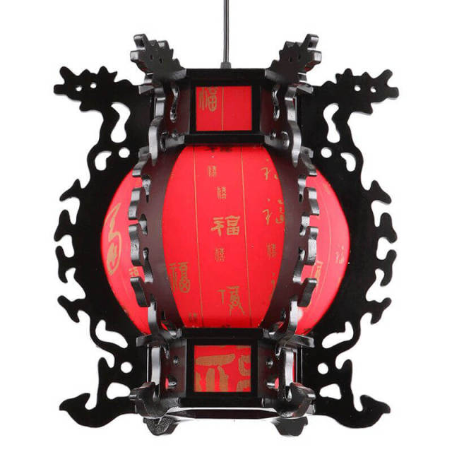 Chinese Style Lanterns Pendant Lamp Classic Wood Pendant Lights Red