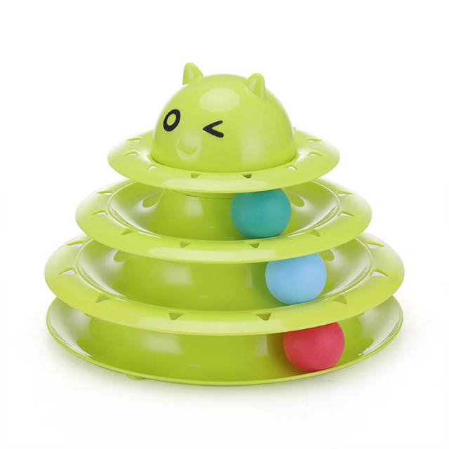 OOVOV Cat Toys,Roller Cat Toy,3 Level Tower Cat Ball Toy for Indoor Cat with Three Colorful Balls Interactive and Funny Puzzle Kitty Toys