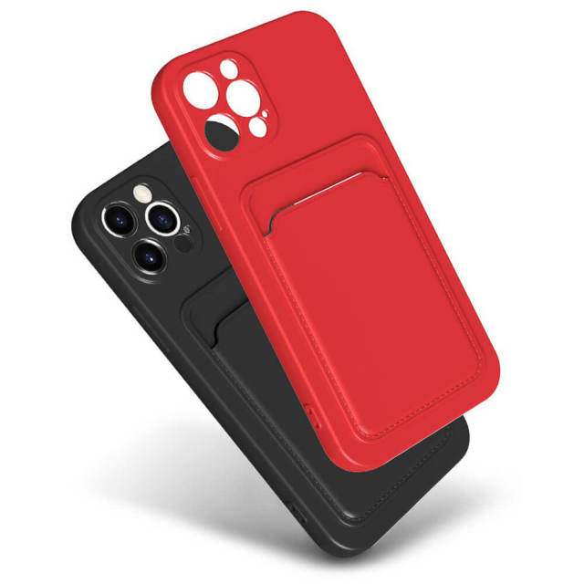 OOVOV Case For iPhone Phone Case with Card Holder for Back of iPhone 11/iPhone 12 Soft TPU All-inclusive Camera Phone Cover with Card Holder